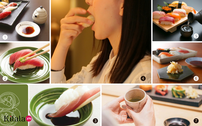 các bước ăn sushi